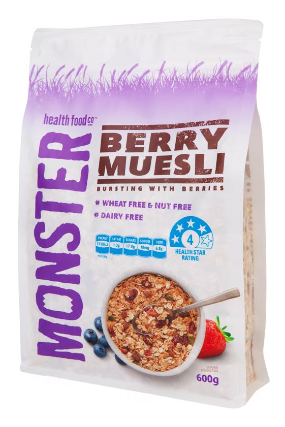Berry Muesli is nut free, wheat free and dairy free and is suitable for vegans and vegetarians