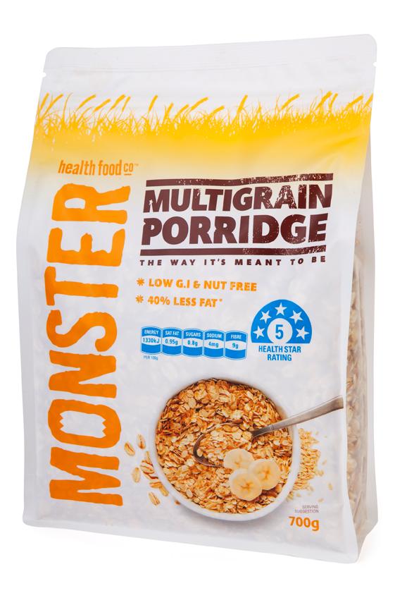 Multigrain Porridge is Nut Free and Dairy Free with Low GI and  40% less fat and suitable for vegans and vegetarians