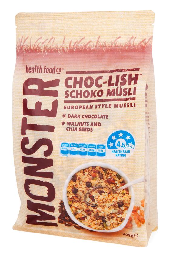Choc-Lish Muesli nut free with dark chocolate and chia