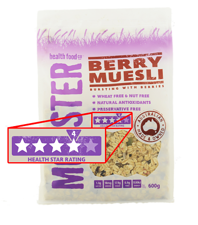 Monster Muesli pack showing star rating